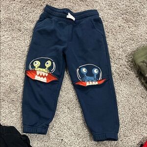Kids Blue Monster Face Joggers